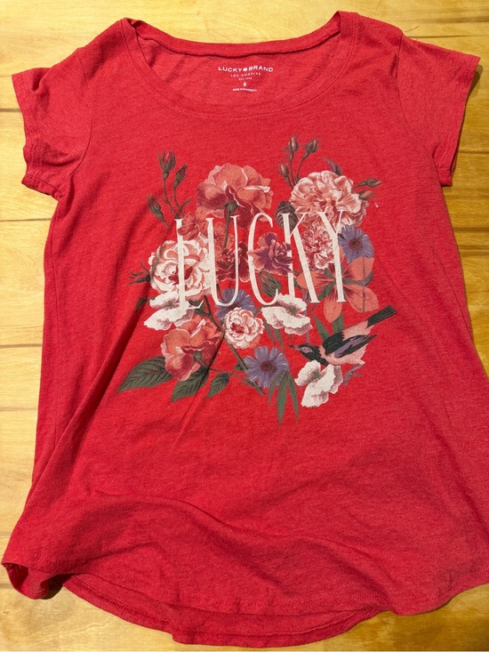 Lucky Brand Tops - Lucky Brand Women's Red Floral Graphic Tee